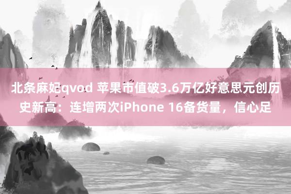 北条麻妃qvod 苹果市值破3.6万亿好意思元创历史新高：连增两次iPhone 16备货量，信心足