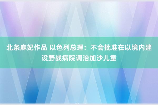 北条麻妃作品 以色列总理：不会批准在以境内建设野战病院调治加沙儿童