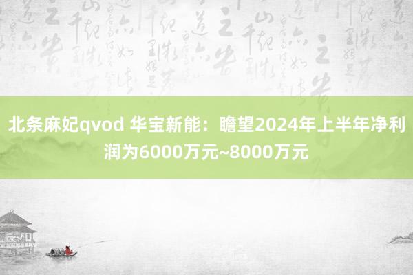 北条麻妃qvod 华宝新能：瞻望2024年上半年净利润为6000万元~8000万元