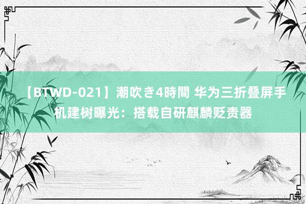 【BTWD-021】潮吹き4時間 华为三折叠屏手机建树曝光：搭载自研麒麟贬责器