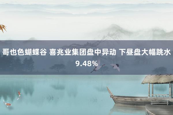 哥也色蝴蝶谷 喜兆业集团盘中异动 下昼盘大幅跳水9.48%