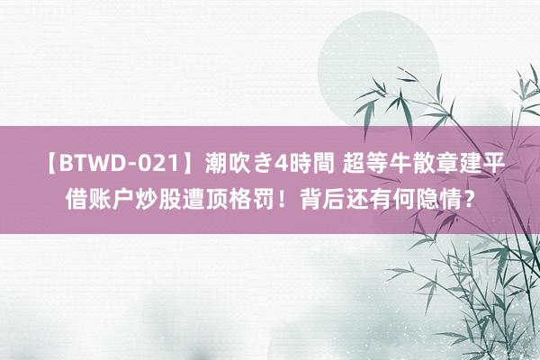 【BTWD-021】潮吹き4時間 超等牛散章建平借账户炒股遭顶格罚！背后还有何隐情？