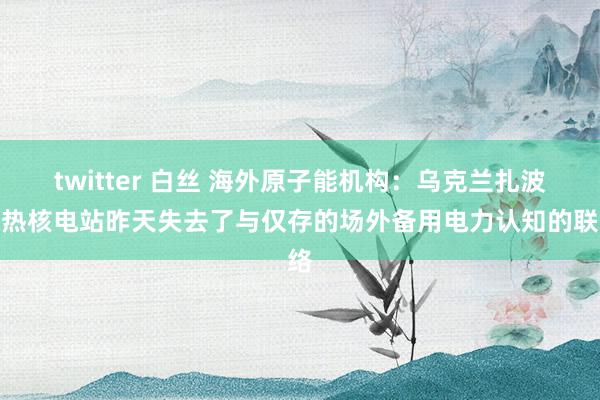 twitter 白丝 海外原子能机构：乌克兰扎波罗热核电站昨天失去了与仅存的场外备用电力认知的联络